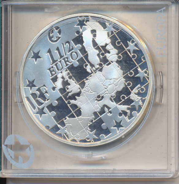 1 1/2 Euro 2004 Erweiterung Europäische Union Sternserie Silber PP Europa