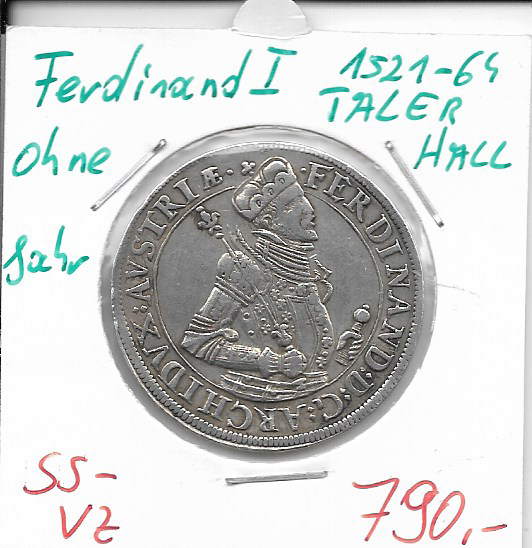 RDR Taler Ferdinand I 1521-1564 Hall ohne Jahr