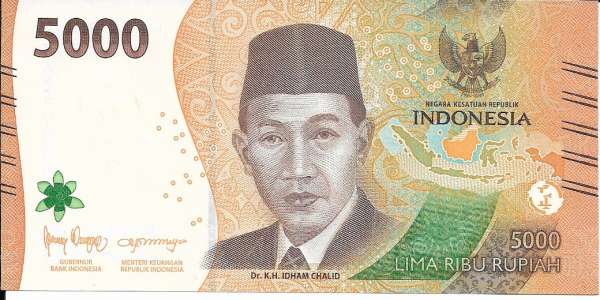 Indonesien– 5000 Rupiah (2022) , (P) Erh. UNC