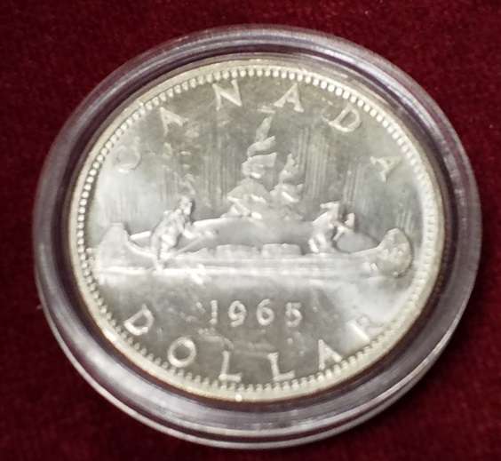 1 DOLLAR 1965 Canada Kanu SILBER KANADA