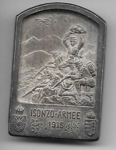 K.u.K. Monarchie 1. Weltkrieg Kappenabzeichen Isonzo - Armee 1915,