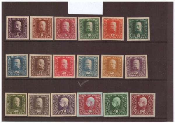 K.FJ Bosnien 1916 Neue Zeichnung Ank Nr. 99-116** Postfrisch ungezähnt