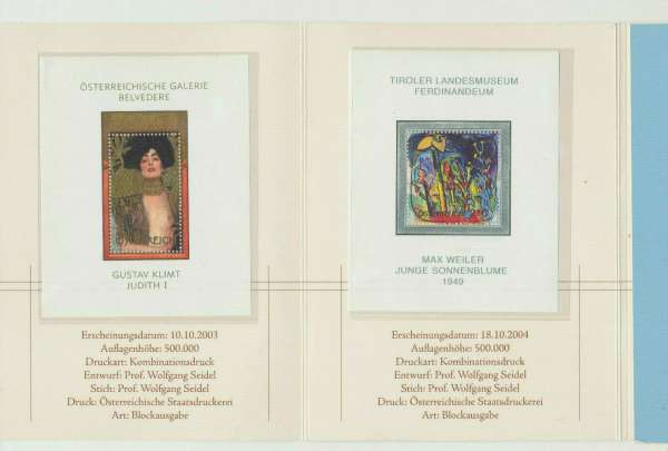 Sammlung Berühmte GemäldeTeil 1 Stamps Edition Klimt Schiele Weiler