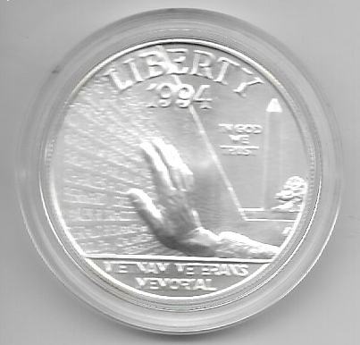 1 Dollar 1994 W Silber USA West Point Vietnam Veterans Memorial