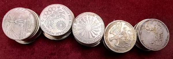 10 DM Deutsche Mark Silber 50 Stück 485 gr.Feinsilber