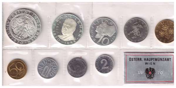 1970 Jahressatz Kursmünzensatz Groß KMS Mintset Big
