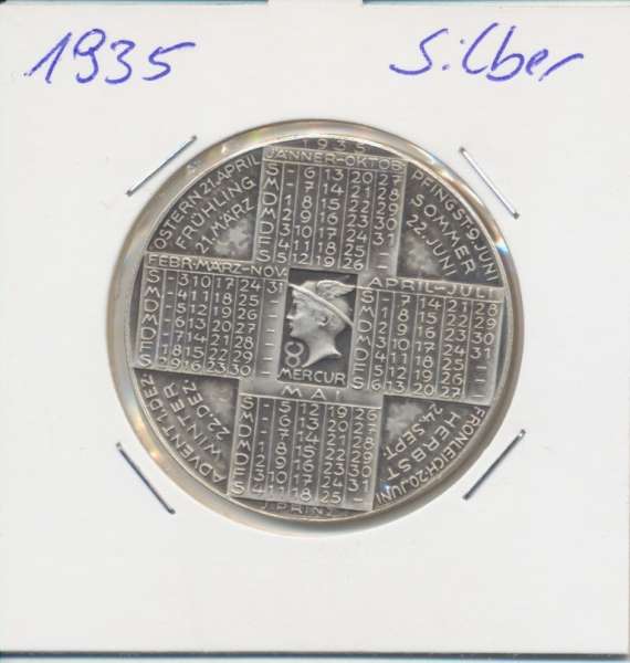 1935 Kalendermedaille Jahresregent Silber