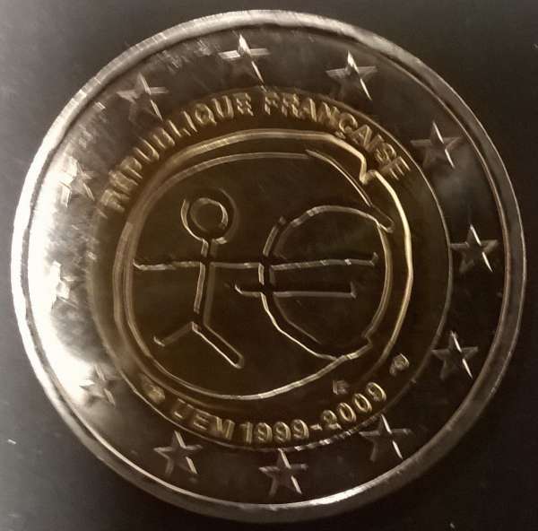 2 Euro Frankreich 2009 10 Jahre Euro WWU
