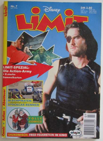 Disney Limit Nr.7 Juli 1994 Kurt Russell mit 8 Action-Army Sammelkarten