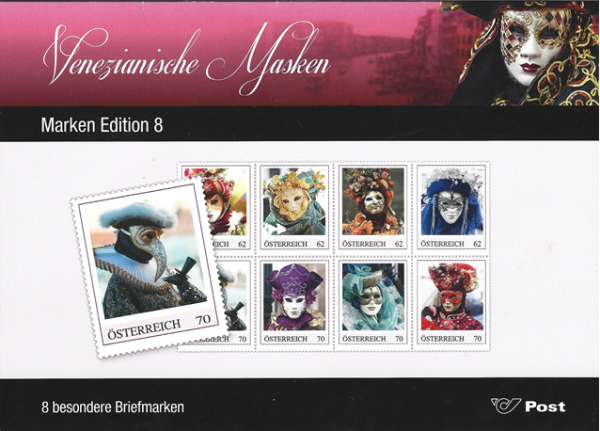 Venezianische Masken ME 8.38 Briefmarken Marken Edition 8 7.1.2015