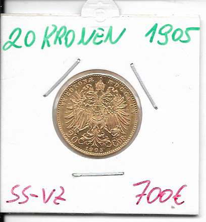 20 Corona Kronen 1905 Franz Joseph I Gold