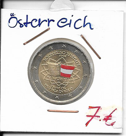 2 Euro Österreich 2007 Römische Verträge Coloriert
