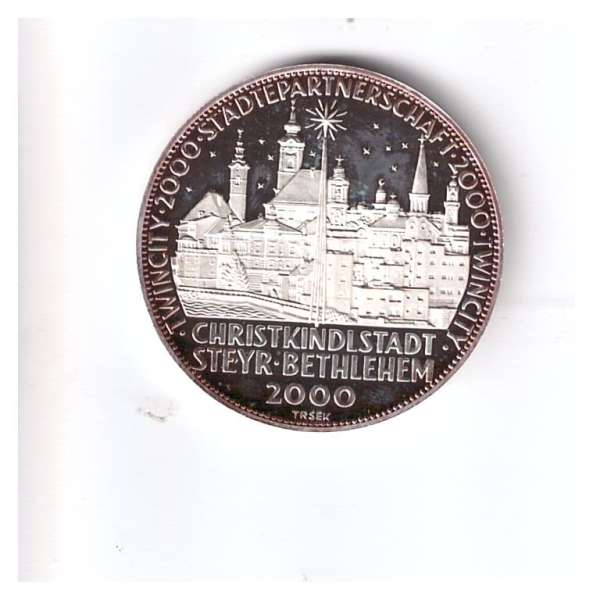 Christkindlstadt Steyr-Bethlehem 2000 Medaille TRSEK 925 Silber
