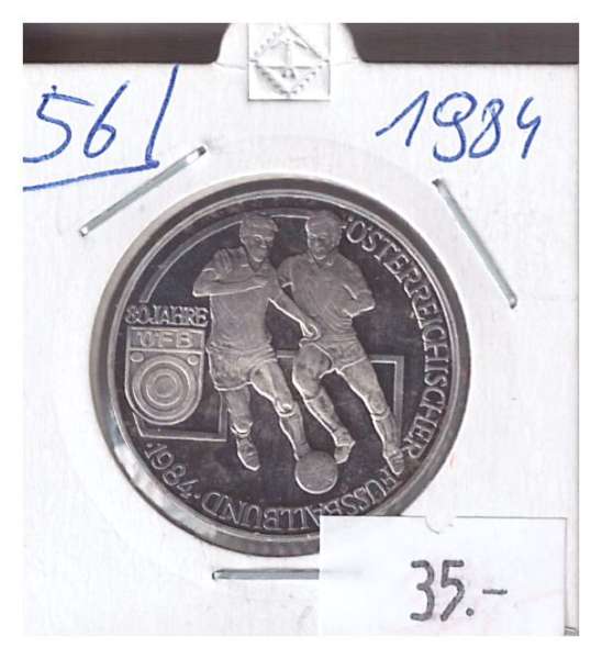 Nr. 056 Österreichischer Fußballbund 1984 Casinos Austria Silber Casino Jeton 100 Schilling