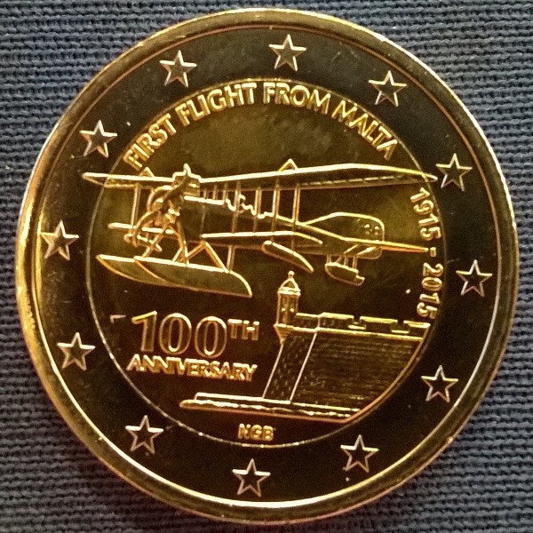 2 Euro Malta 2015 100 Jahre Erstflug
