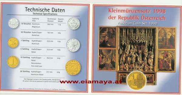 1998 Jahressatz Kursmünzensatz KMS Mintset