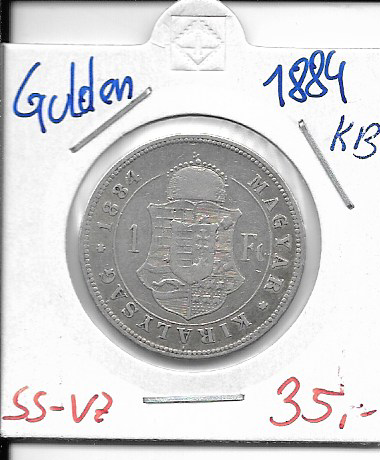 1 Gulden Forint 1884 KB Silber Franz Joseph