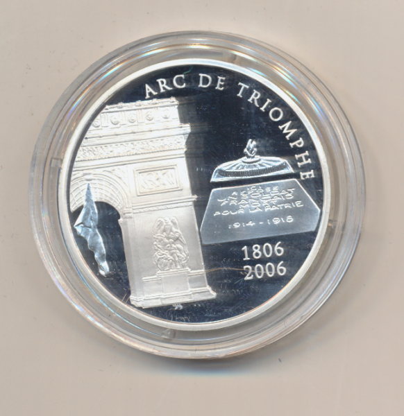 1 1/2 Euro 2006 Arc de Triomphe Triumphbogen Silber PP Frankreich