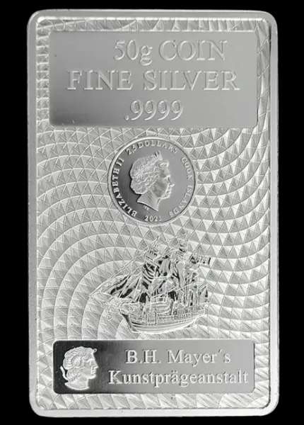 50 g Silberbarren Bounty ,999 Fein 2021