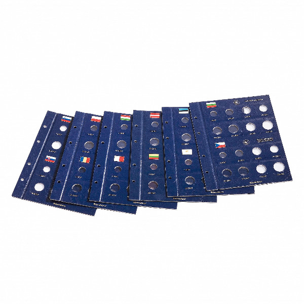 Vista Euro-Münzalbum VISTA, für 12 EURO KURSMÜNZENSÄTZE, Band 2, inkl.Schutzkassette, blau 341041