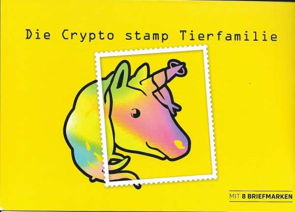 Die Crypto stamp Tierfamilie 8 Briefmarken Marken Edition 8