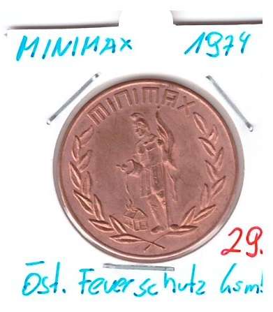 1974 Kalendermedaille Jahresregent Kupfer Österreichische Feuerschutz Gsmbh