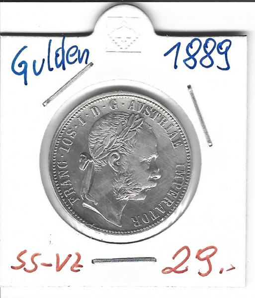 1 Gulden Fl 1889 Silber Franz Joseph I