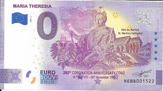 ANK.Nr.52 Maria Theresia Unc 0 Euro Schein 2021-2
