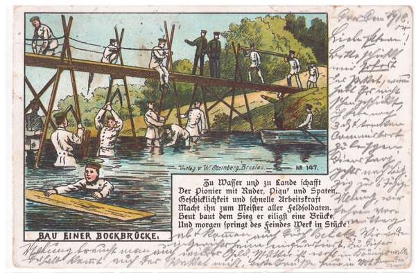 Bau einer Bockbrücke Nr.147 ca.1904