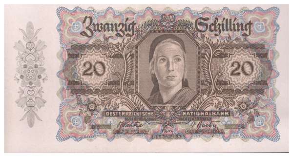 20 Schilling 2.2.1946 Frauenkopf Rs. Stephansdom ANK.261 unc.1236/49742