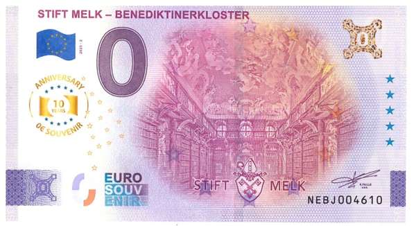 ANK.Nr. Stift Melk Benedikterkloster 0 Euro Schein 2025-2 Anniversary