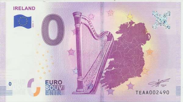 Irland - Unc 0 Euro Schein 2018-1