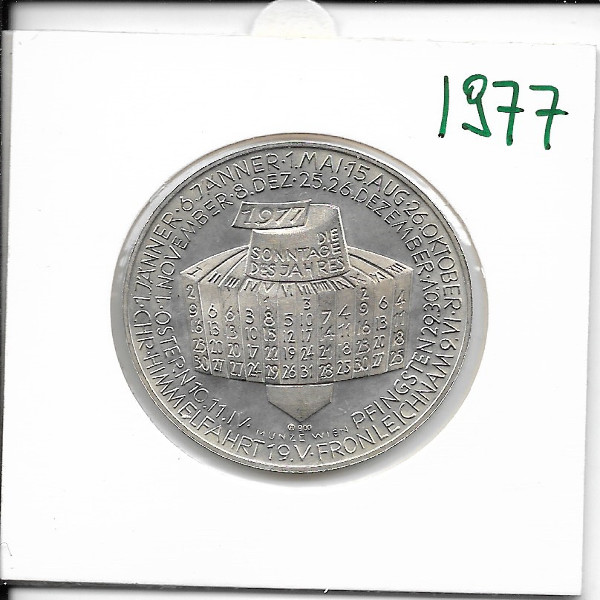 1977 Kalendermedaille Jahresregent Merkur Silber