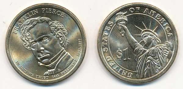 USA 1 Dollar 2010 P Franklin Pierce (14)
