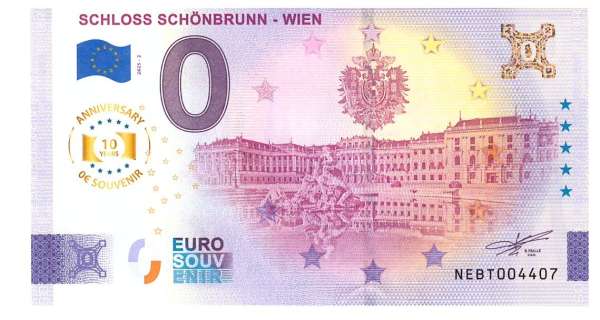 ANK.Nr. Schloss Schönbrunn Wien 0 Euro Schein 2025-2 Anniversary
