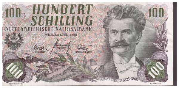 100 Schilling 1960 Johann Strauss Rs. Schloss Schönbrunn ANK.274 D190896M