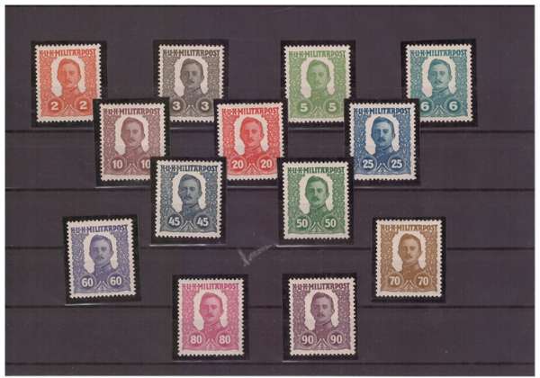 Militärpost Kaiser Karl I. 1918 ANK.1-13 Postfrisch