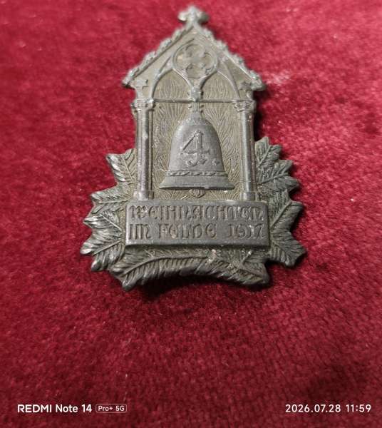 K.u.K. Monarchie 1. Weltkrieg Kappenabzeichen 4. Weihnachten im Felde 1917
