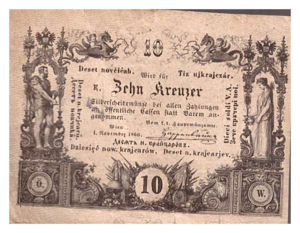 10 Kreuzer 1860 Franz Joseph I Ank.137