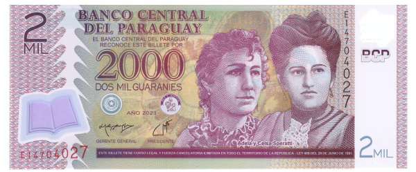 Paraguay P.228 2000 Guaranies 2023 Polymer (1) UNC