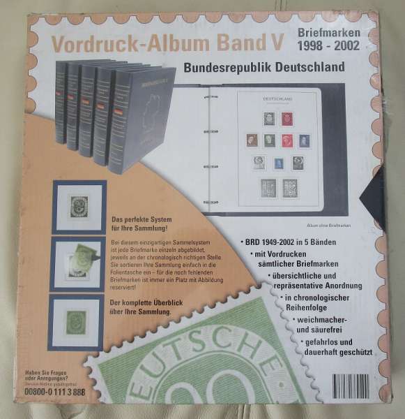 Vordruck Album Briefmarken BRD 1998-2002 noch eingeschweißt Band V