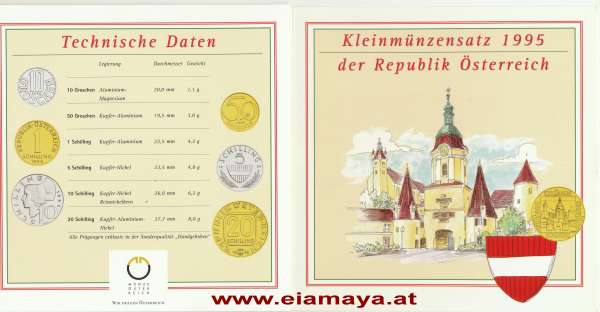 1995 Jahressatz Kursmünzensatz KMS Mintset