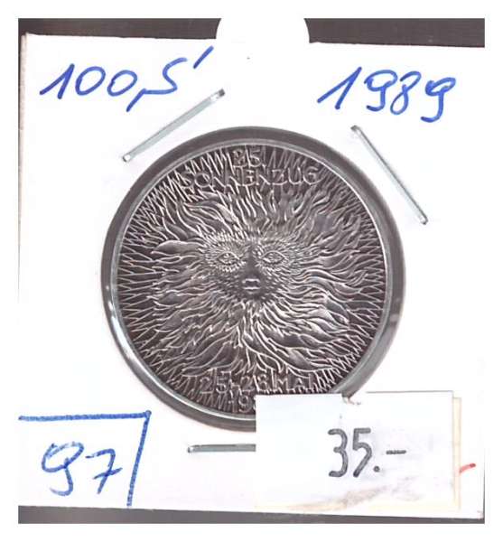 Nr. 097 25. Sonnenzug 1989 Casinos Austria Silber Casino Jeton 100 Schilling