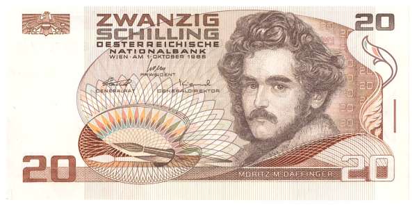 20 Schilling 1986 Moritz M. Daffinger E957017X Ank. Nr. 289 Pick 148