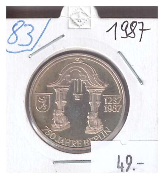 Nr. 083 750 Jahre Berlin 1987 Casinos Austria Silber Jeton 100 Schilling