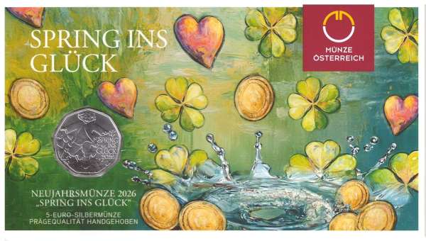 5 Euro 2026 Silber Neujahrsmünze Spring ins Glück