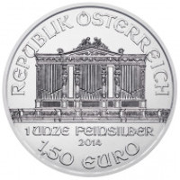 1,5 Euro  Österreich Wiener Philharmoniker  1 OZ Silber 1,5 Euro  Österreich Wiener Philharmoniker  1 OZ Silber