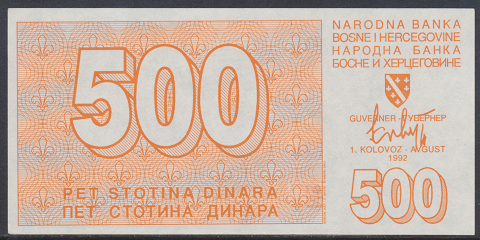 Bosnien Herzogowina- 500 Dinara 1992 unc - Pick Nr. 25
