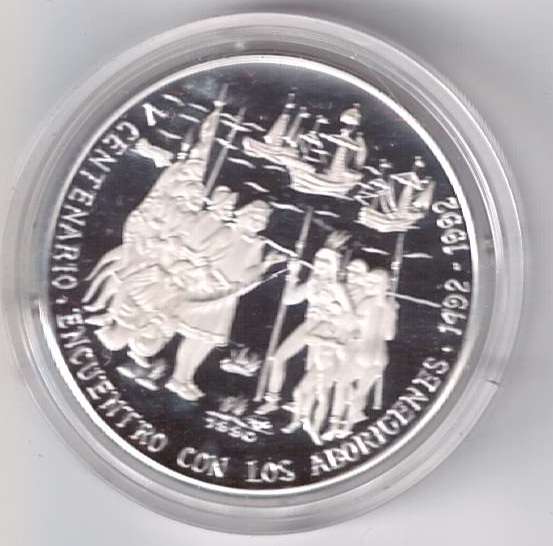 Cuba 10 Peso 1990 "Entdeckung Amerika" Silber Münze PP ca.20 Gramm