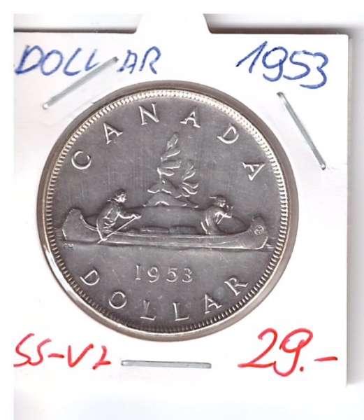 1 DOLLAR 1953 Canada Kanu SILBER KANADA